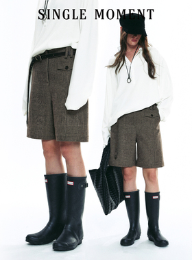 SINGLE MOMENT 25AW法式秋冬时尚通勤百搭毛呢休闲西装直筒中裤女