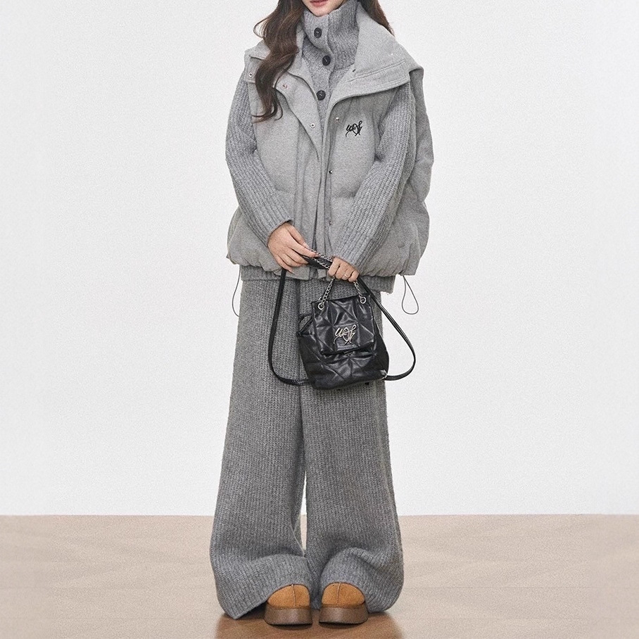 10.17新品 WESTAYONE马甲背心棉服套装女2025新款马夹+针织套装