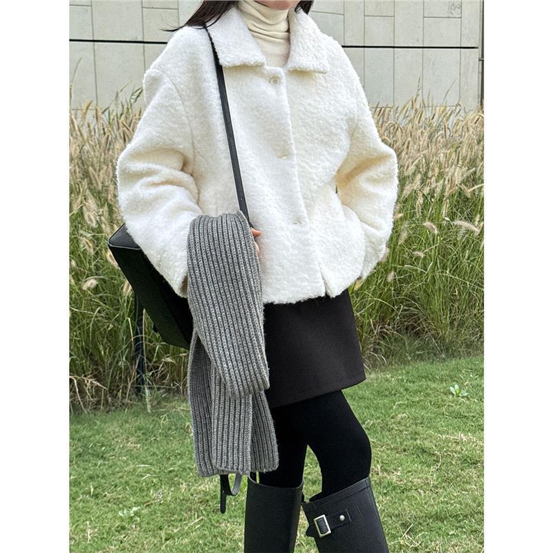 严选小众设计感羊羔毛翻