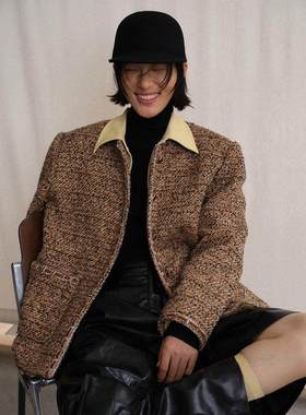 复古设计感羊毛毛呢外套女冬季小香风气质上衣251328