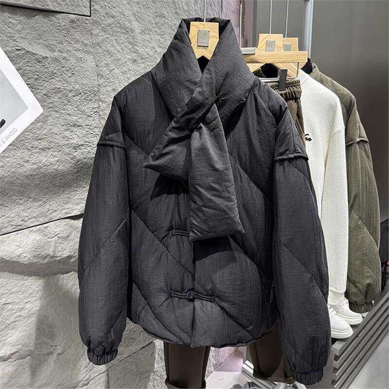 价格打下来!杭州滨江货 新中式盘扣90%白鸭绒男羽绒服送围脖6313