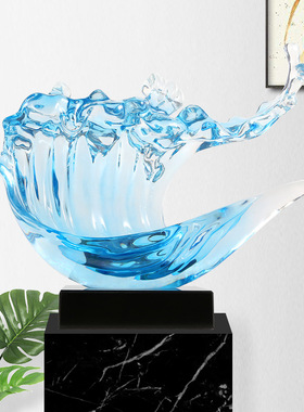 海浪摆件家居客厅电视柜玄关书房办公室玄关装饰品摆件工艺品