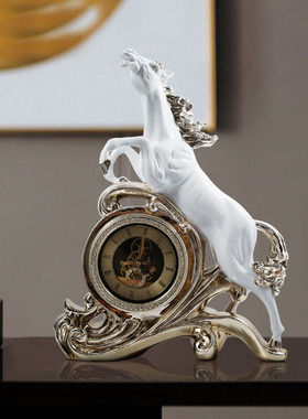 欧式时钟马摆件奢华家居客厅软装工艺品会所商场店面高档风格摆设