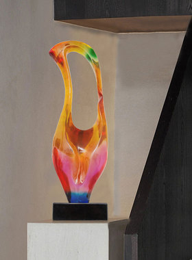 炫彩透明雕塑摆件软装饰摆设玄关酒店家居样板间售楼处艺术工艺品