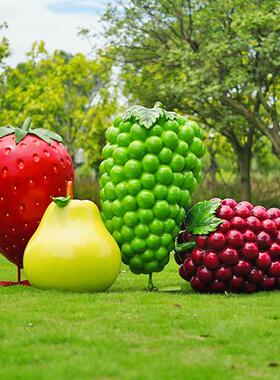 大型仿真玉米白菜雕塑玻璃钢水果草莓模型蔬菜辣椒大摆件园区装饰