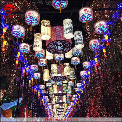 铃铛造型灯景区夜游装饰美陈花灯室外通道走廊挂灯定制彩灯公司