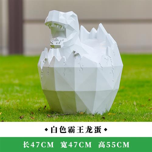 户外大型仿真恐龙雕塑模型玻璃钢霸王龙楼几何块面龙景区装饰摆件