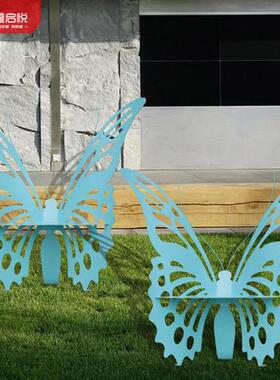 户外公园林不锈钢雕塑铁艺蝴蝶座椅庭院商场草坪景观装饰摆件定制