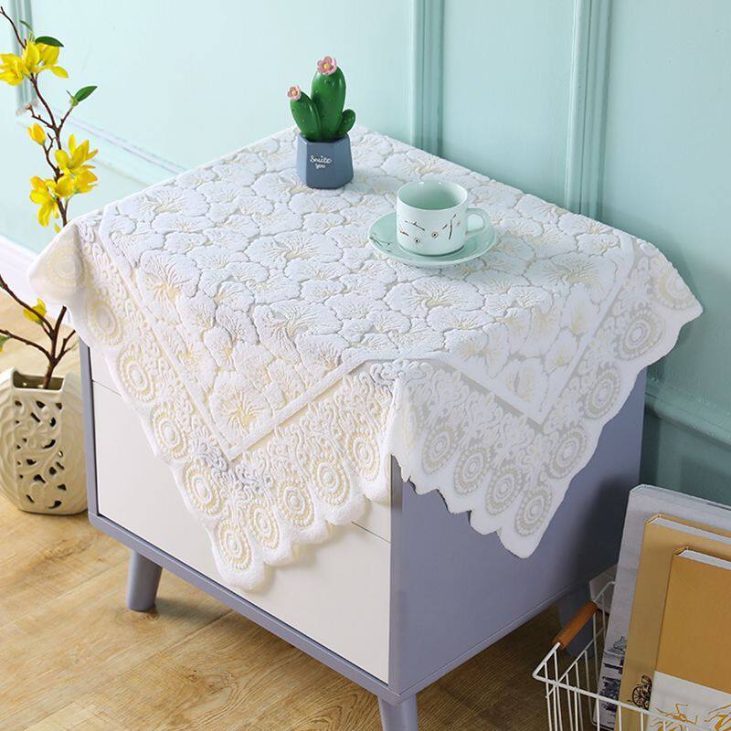 床头柜子盖布床头柜盖布防尘罩方巾蕾丝沙发盖布打印机微波炉防尘
