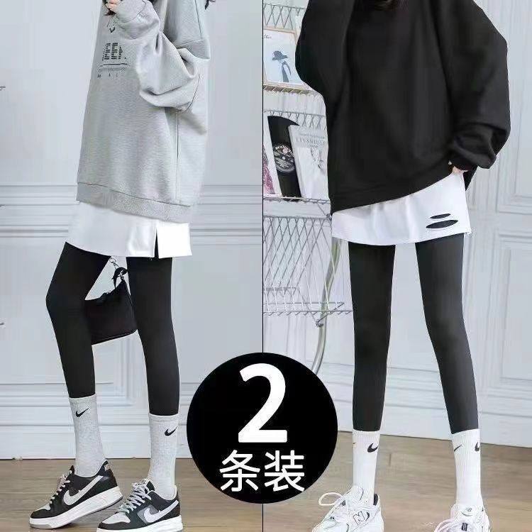 配鲨鱼裤的屁帘遮屁股女卫衣打底半身裙