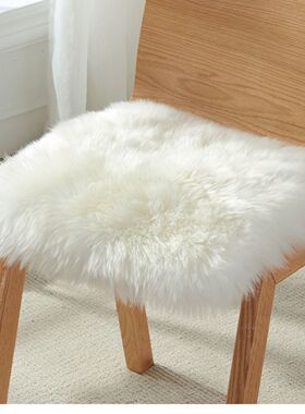 方凳坐垫30x32冬季长毛绒坐垫椅子沙发方垫卧室北欧白色板凳脚垫