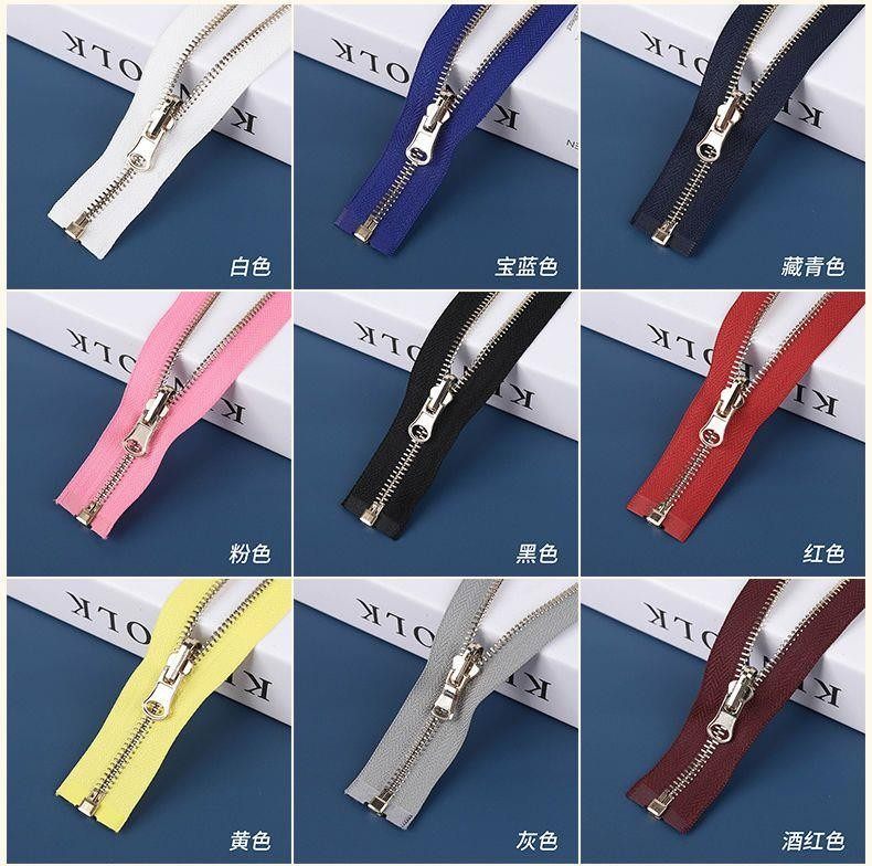 双面拉链头5号金属拉链旋转拉头正反衣服内外拉两面穿彩色长款双