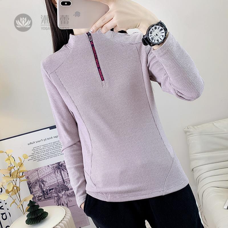 户外德绒抓绒衣女立领长袖t恤户外运动套头保暖徒步登山套头上衣