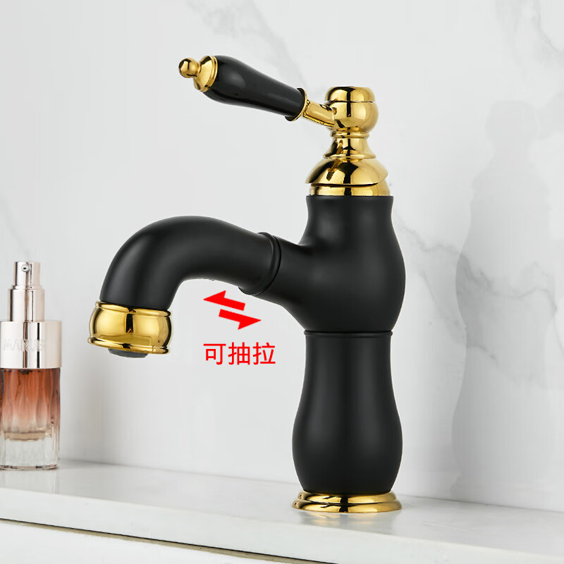 法式复古纯铜面盆龙头图片