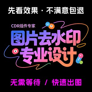 专业p图图片去水印转矢量无痕改字ps修图改pdf文档图片处理cdr