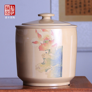 妮子白泥亮光200克小五子饼缸