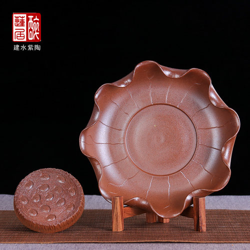 李正龙复古柴烧荷花壶承