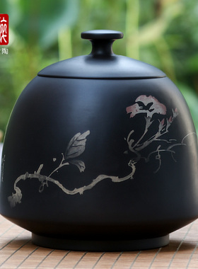 建水紫陶储茶罐茶叶罐保鲜罐普洱散茶醒茶罐茶叶筒/散茶罐D38 D61