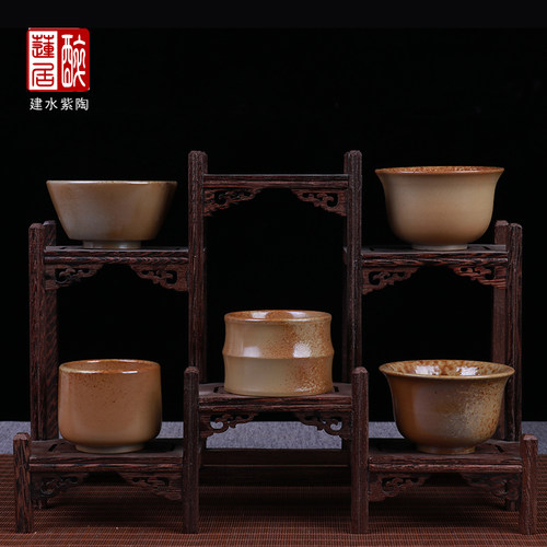 建水紫陶小茶杯品茗杯功夫茶杯