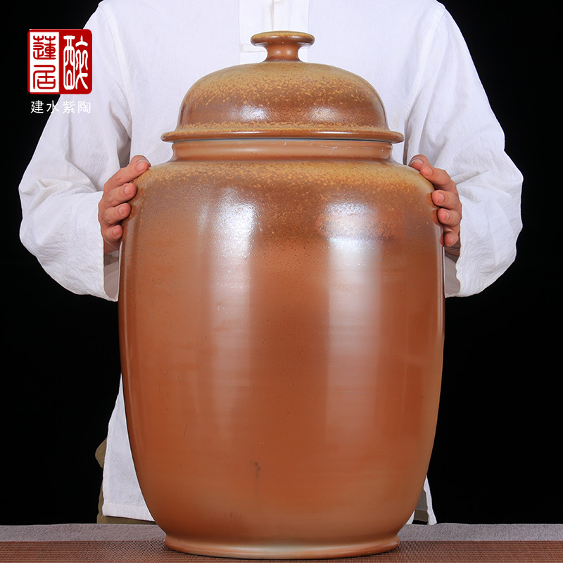 李正龙建水紫陶柴烧茶叶罐水缸