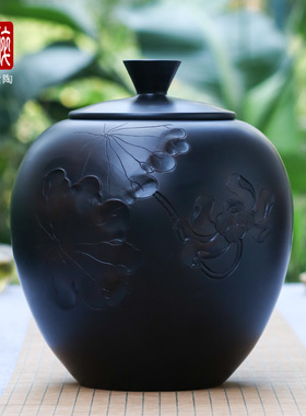 建水紫陶大号散茶罐普洱保鲜罐白茶黑茶普洱储茶罐/大散茶罐 D53