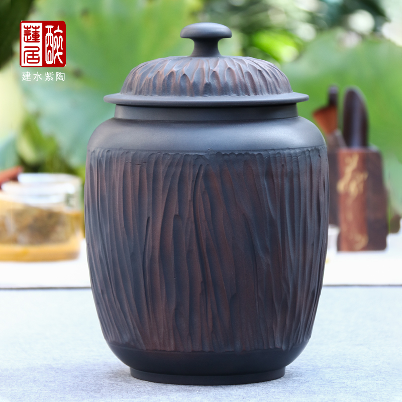 一斤生普散茶5升水缸 建水紫陶茶叶罐 手抓树桩 肖春魁 醒茶缸B59|msdalam kategori pinggan mangkuk, set teh, Majlis teh/dengan sifar - dari Buy2taobao.com untuk memberikan perkhidmatan ejen Taobao profesional membeli