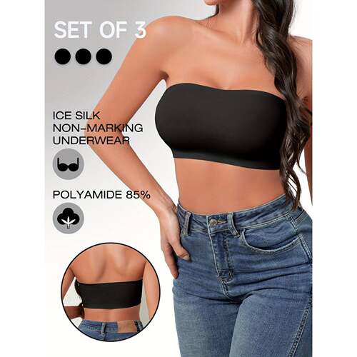 L 44481 Straps Seams Bandeau Bras 无肩带抹胸内衣