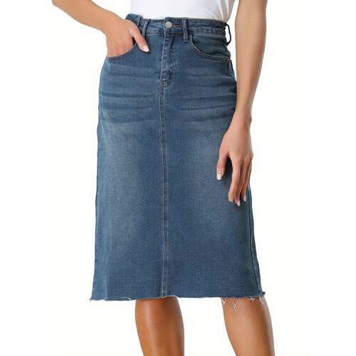 N 15673 Retro Split Denim Skirt 复古牛仔半裙