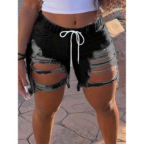 J 25559 High Elasticity Ripped Jeans Shorts 破洞弹牛仔裤