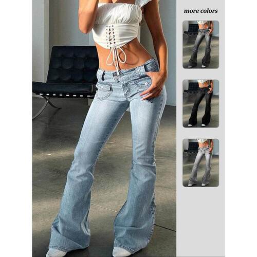 D 88769 Low waist skinny flared jeans 低腰修身辣妹喇叭裤