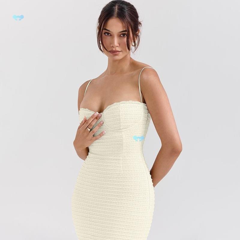 Chest revealing spl dress 香风显胸开叉连衣裙跨境