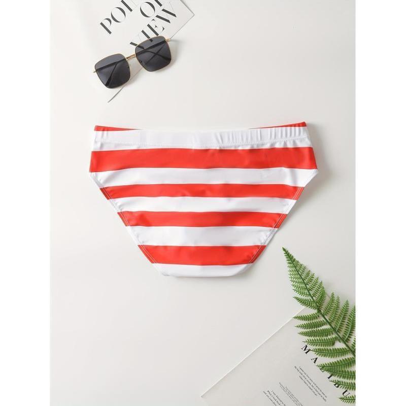 代发速卖通亚马逊跨境新款泳裤男士条纹速干抽绳三角内裤