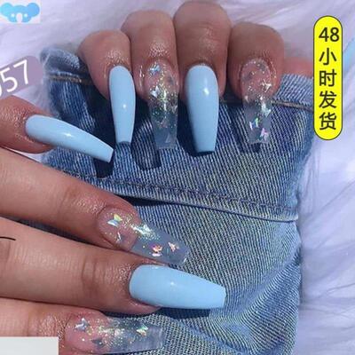 Fake nails overhead wh glue coffin artificial nails tips w
