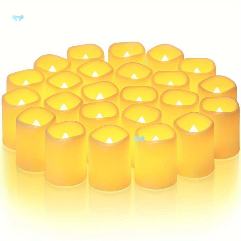 24pcs Flickering Flames Votive Cand Battery Operated