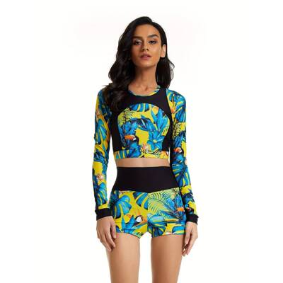 S 42076 Long Sleeve Surfing Swimsuit 分体长袖泳衣