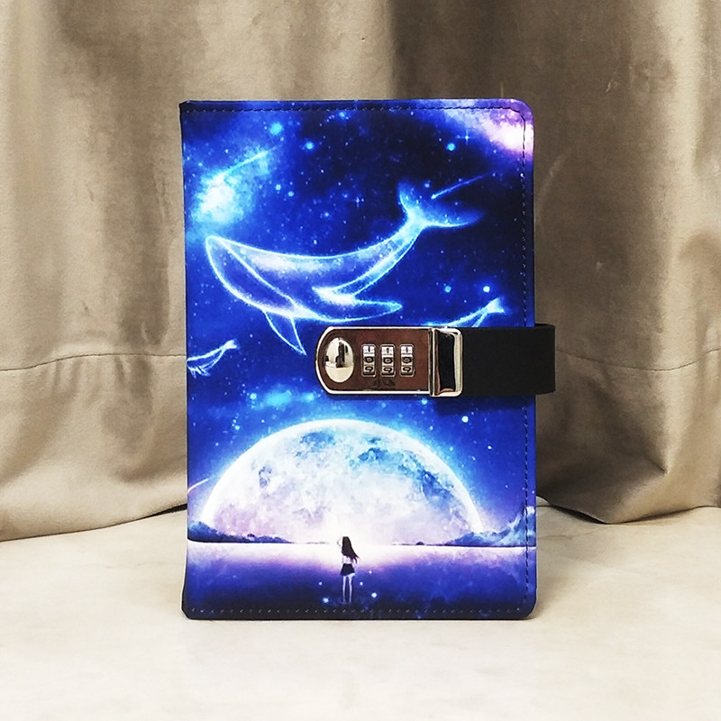 小清新密码本小学生日记本带锁笔记本子加厚多功能带锁记事本文艺精致心情记录本简约创意可爱少女心儿童本子