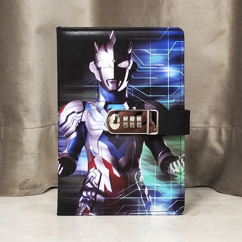 A5田字格卡通密码本带锁日记本小学生创意密码锁笔记本儿童可爱横线手账男孩学生奖品个性文艺精致记事本子