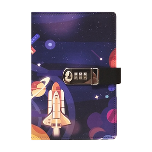 密码本中小学生带锁日记本密码锁简约儿童创意笔记本子男生女生记事本可爱卡通手账本皮本小清新田字格本子A5