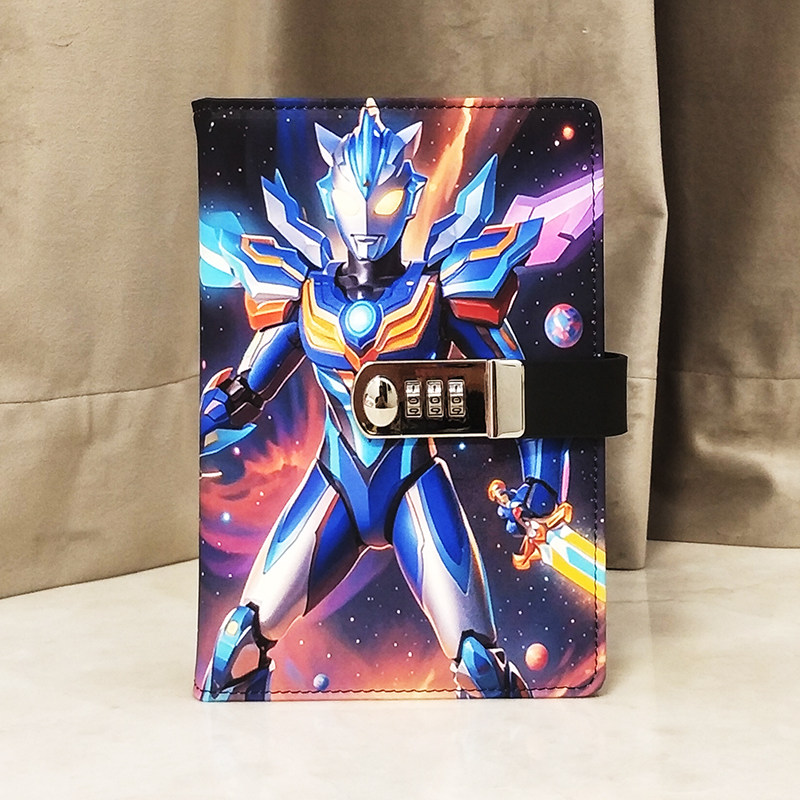 田字格A5儿童密码本小学生日记本带锁卡通笔记本子加厚密码锁记事本文艺精致记录本简约复古创意礼品本子礼物