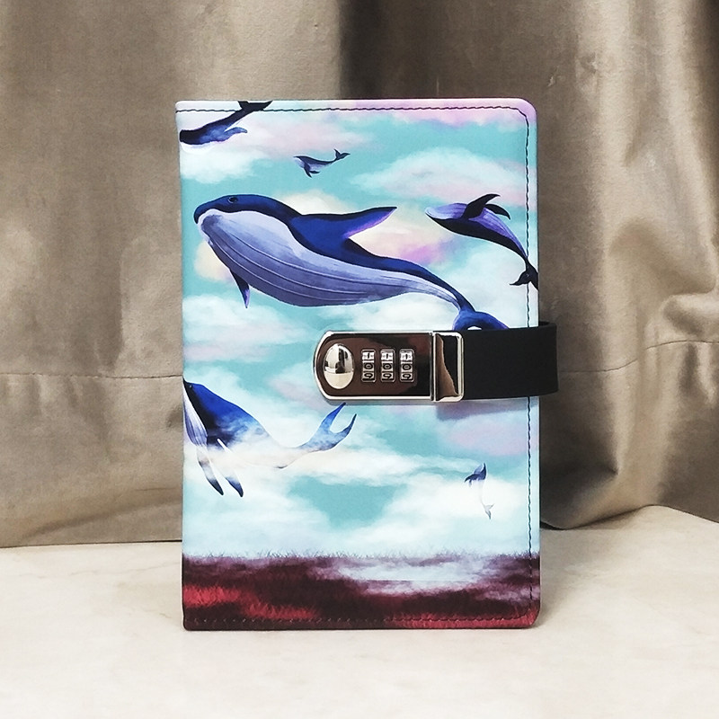 儿童密码本带锁日记本小学生笔记本密码锁记事本文具多功能加厚小清新手账本简约创意少女心加锁本个性本子