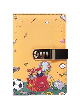 简约少女心小学生卡通带锁日记本