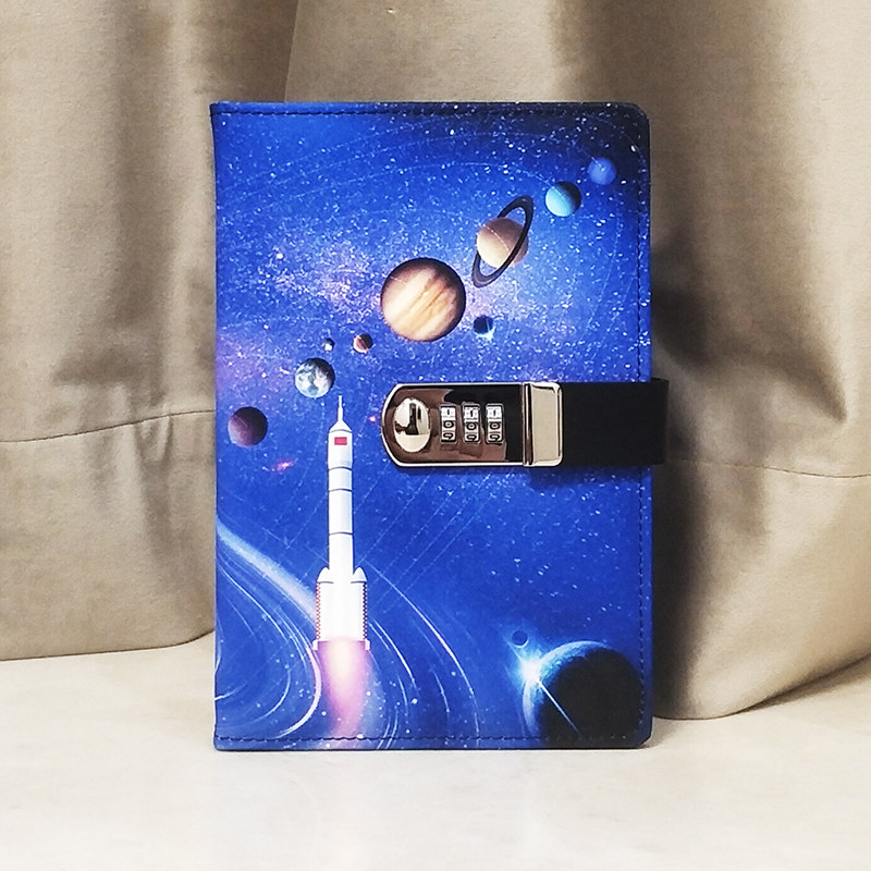 小学生儿童节礼物小学生密码本方格日记本儿童男孩密码锁笔记本田字格带锁可爱个性本子简约创意记事本文具