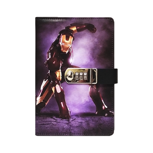 一二年级小学生带锁日记本田字格本子儿童密码本简约创意密码锁皮面笔记本手账本精致卡通送礼横线记事本文具