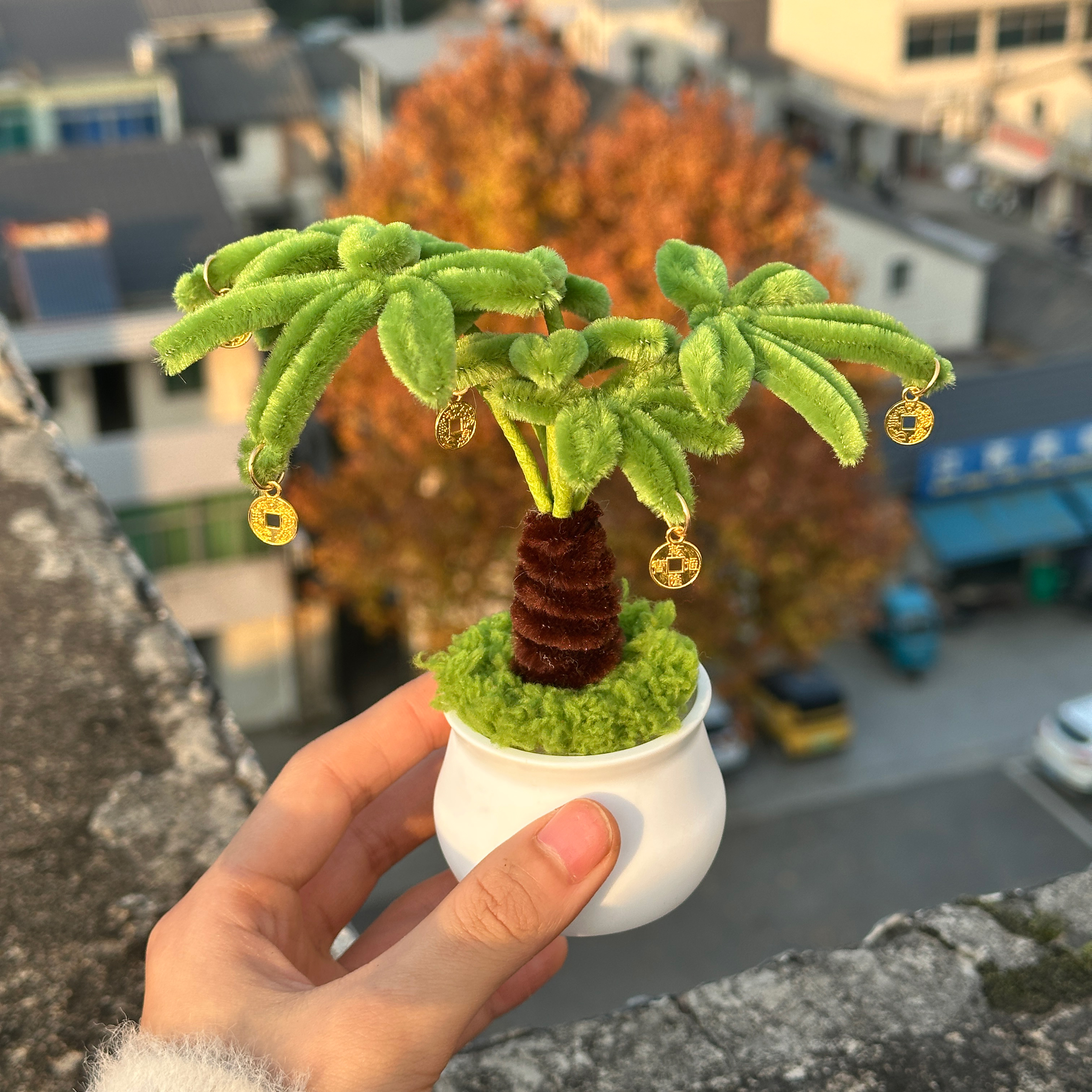 钱多多桌面diy手工扭扭棒材料包发财树摇钱树盆栽小摆件创意礼物