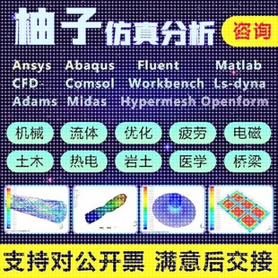 Comsol代做ansys/matlab/abaqus/cfd/fluent有限元仿真分析flac3d