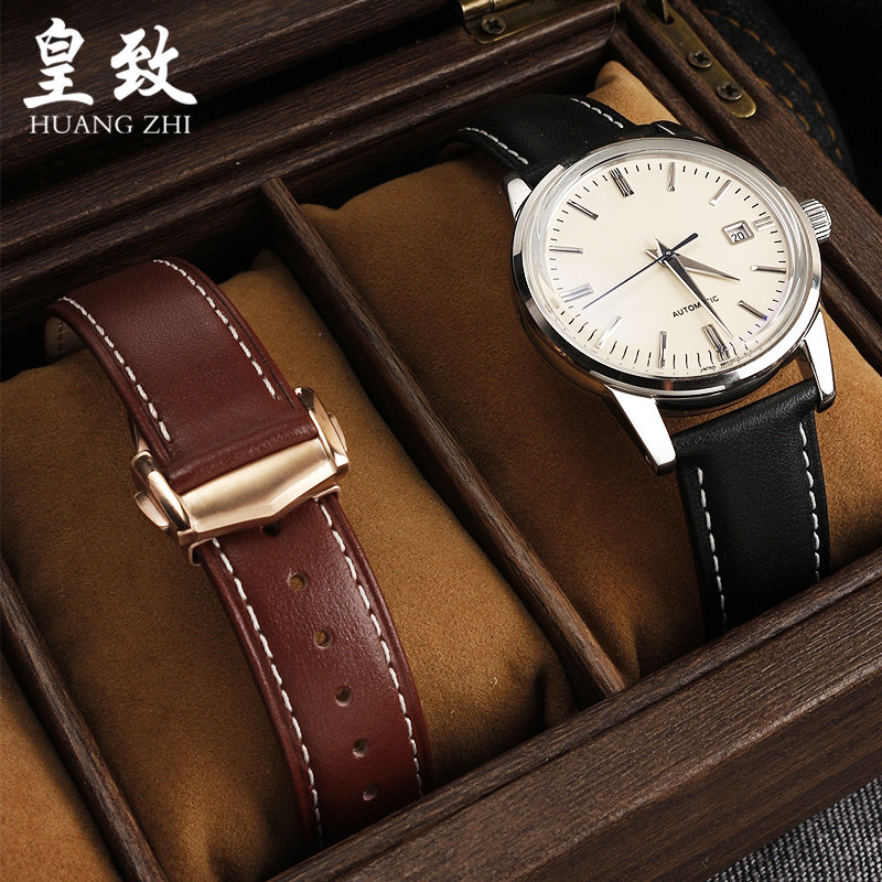 意大利真皮手表带适配欧米茄超霸007新海马300150男表表带20 22mm