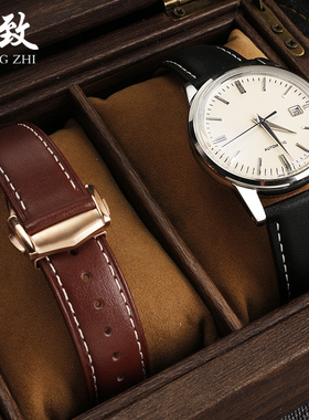 意大利真皮手表带适配欧米茄超霸007新海马300150男表表带20 22mm