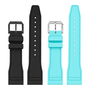 皇致适用雷达氟橡胶手表带RADO库克船长晶璨钻霸R3250表链21mm男