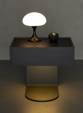 北欧风卧室床边柜意式极简悬浮床头储物收纳柜简约现代床边收纳柜