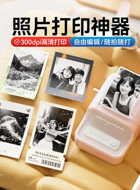 精臣B21Pro高清版照片打印机300dpi家用小型黑白照片相片可粘贴爱豆小卡图片简笔画手账贴纸蓝牙图像打印机